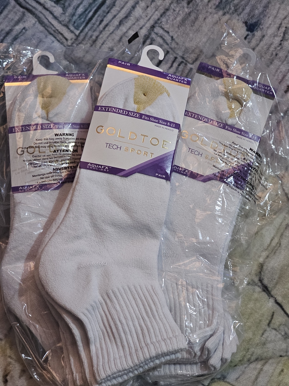 Gold Toe Tech Sport White Ankle Socks -3 Packs!!!